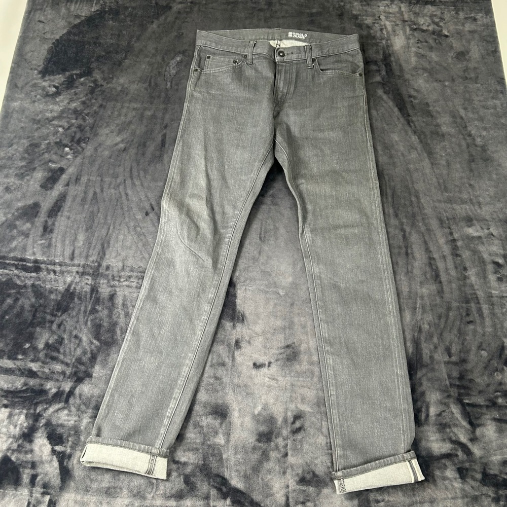Uniqlo Jeans Men 30 Gray Selvedge Slim Fit Denim Pants 2293‎
